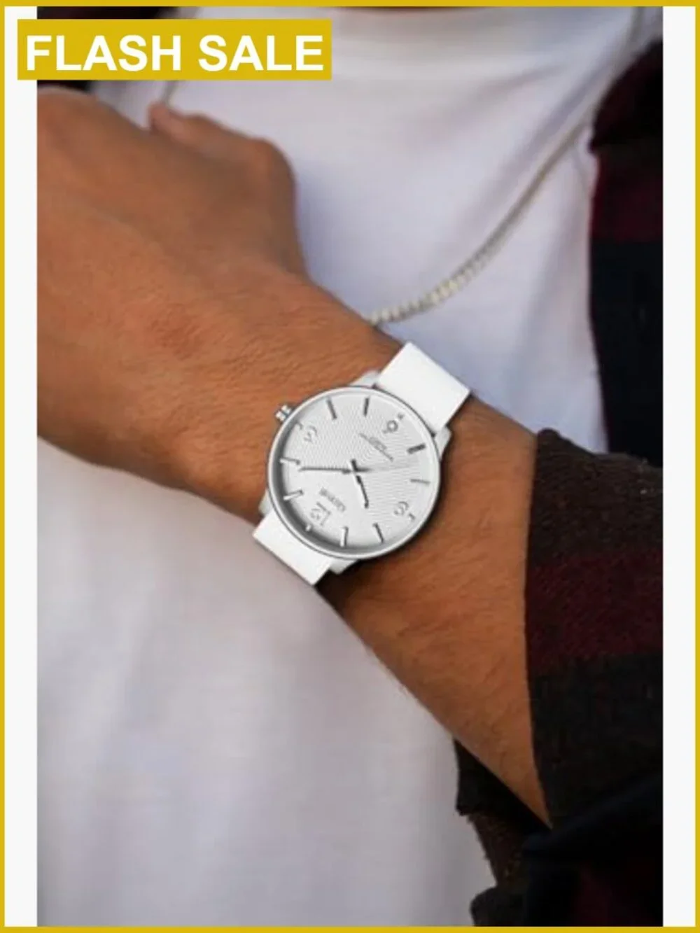Minimalist Ultra Thin Analog Quartz Wrist Watch for Men Silicone Strap Water